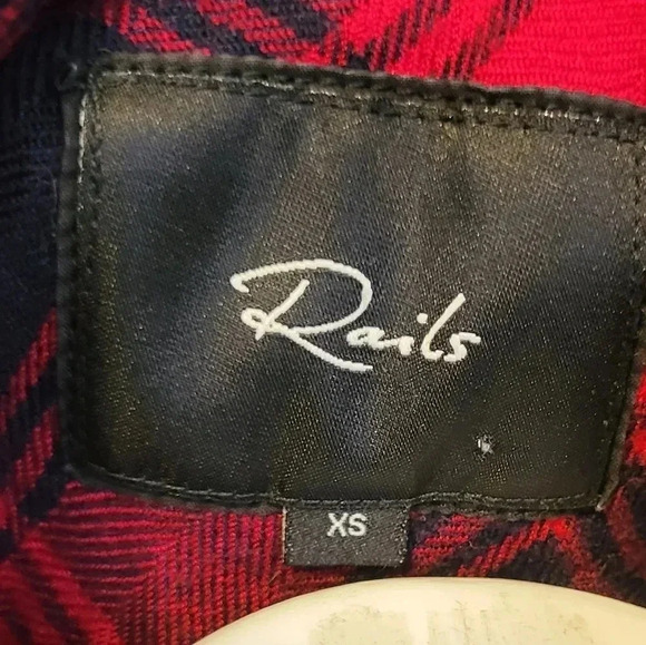 Rails Hunter Midnight Garnet Plaid Long Sleeve Button Down Shirt(XS) - Picture 9 of 11